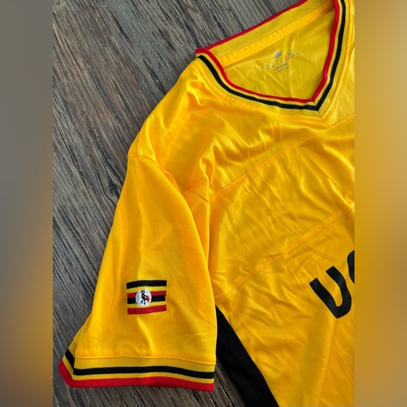 Uganda Cranes Soccer Jersey Youth XL FUFA Adidas Climacool Yellow Red Shirt - Picture 9 of 9